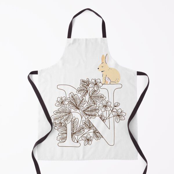 Item preview, Letter N autumn and funny rabbit theme September and October Brown colors gift idea designed and sold by conceptDVS.