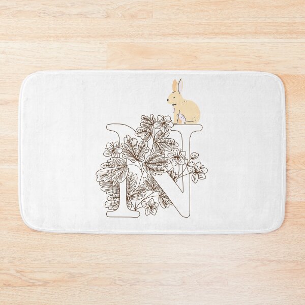 Item preview, Letter N autumn and funny rabbit theme September and October Brown colors gift idea  designed and sold by conceptDVS.