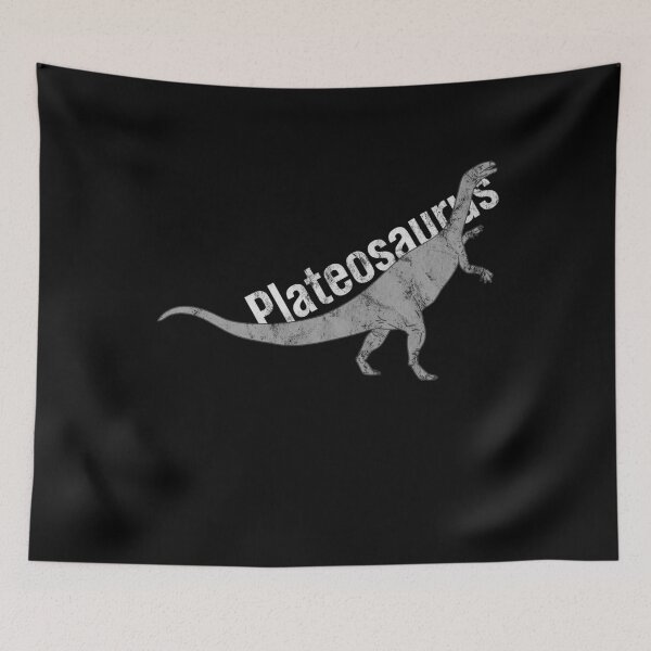 Item preview, Distressed Plateosaurus Text - B&W Dino Species - Reptile designed and sold by DeWinnes.