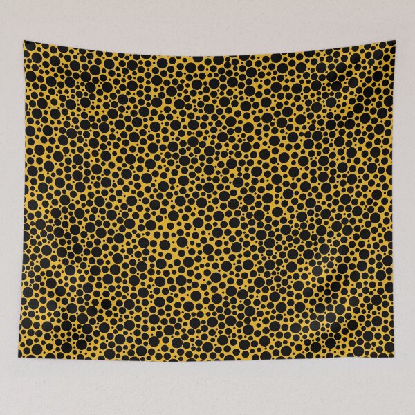 Item preview, Black polka dots on yellow background designed and sold by avion-en-papier.