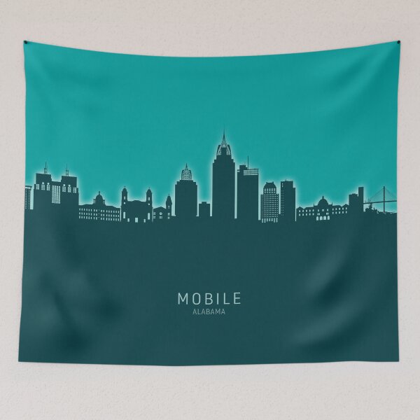 Item preview, Mobile Alabama Skyline designed and sold by ArtPrints.