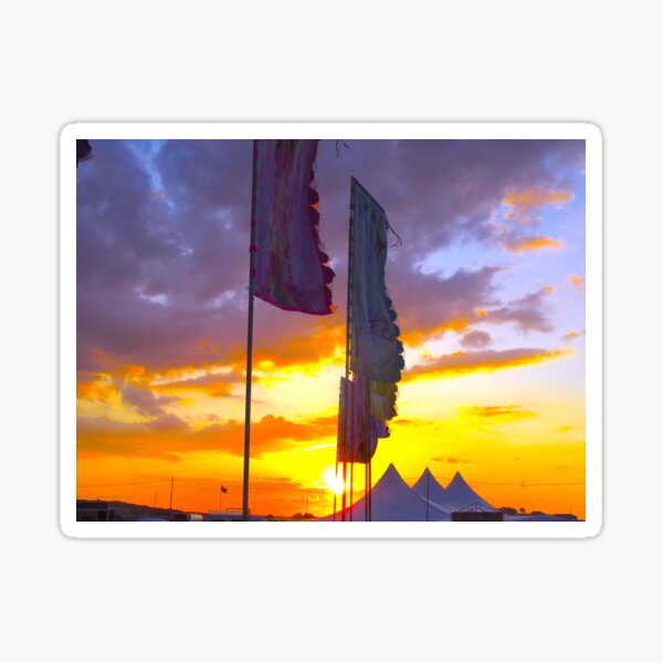 LINDISFARNE MUSIC FESTIVAL Flags In Sunset Sticker
