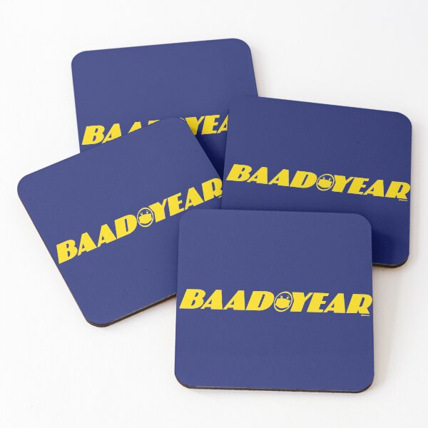Item preview, BAAD YEAR mask yellow text dizkorce designed and sold by Dizkorce.