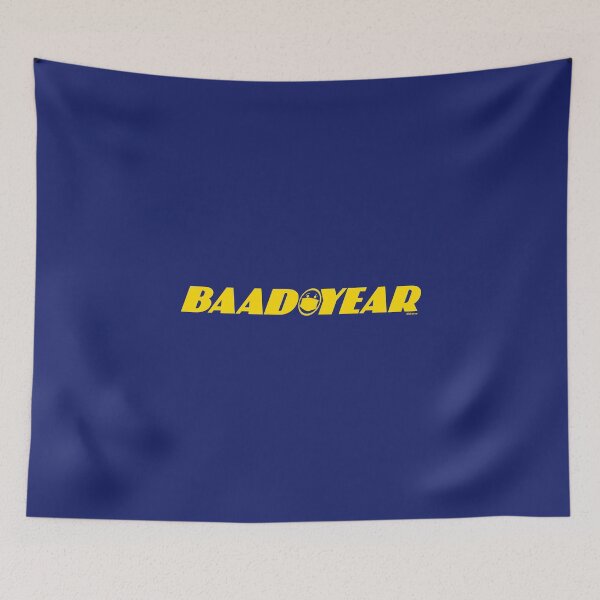 Item preview, BAAD YEAR mask yellow text dizkorce designed and sold by Dizkorce.