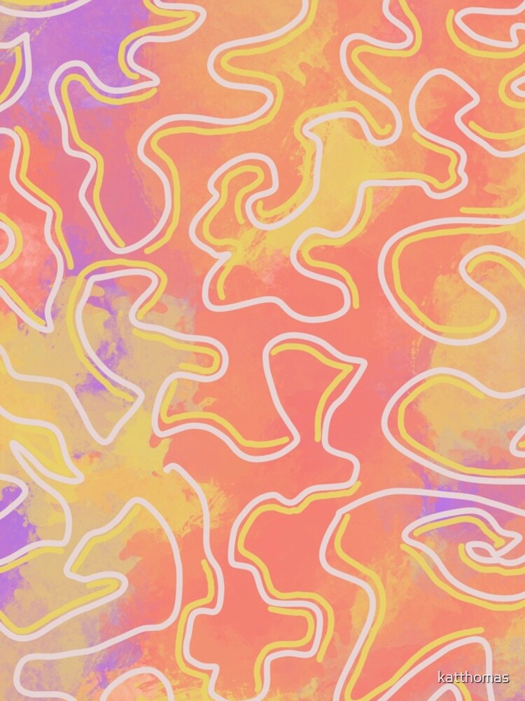 Thumbnail 4 of 4, iPhone Case, Pastel Abstract Linework designed and sold by katthomas.
