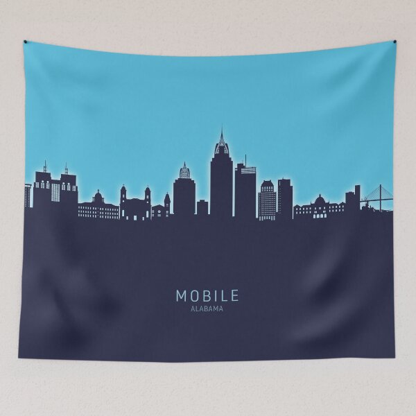 Item preview, Mobile Alabama Skyline designed and sold by ArtPrints.