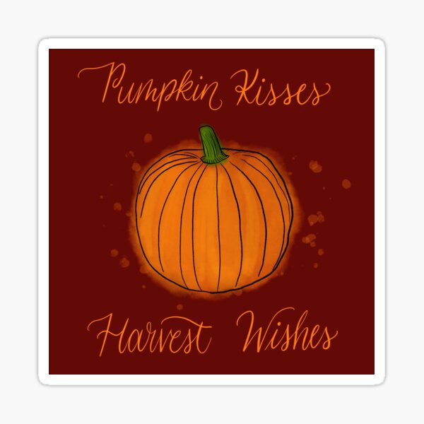 Pumpkin Kisses Harvest Wishes Sticker