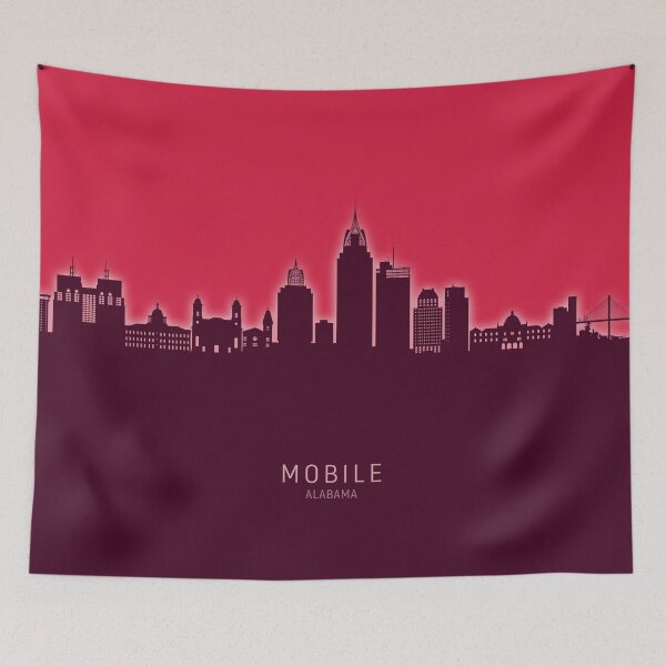 Item preview, Mobile Alabama Skyline designed and sold by ArtPrints.
