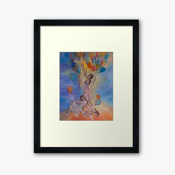 Balloon Girls Framed Art Print