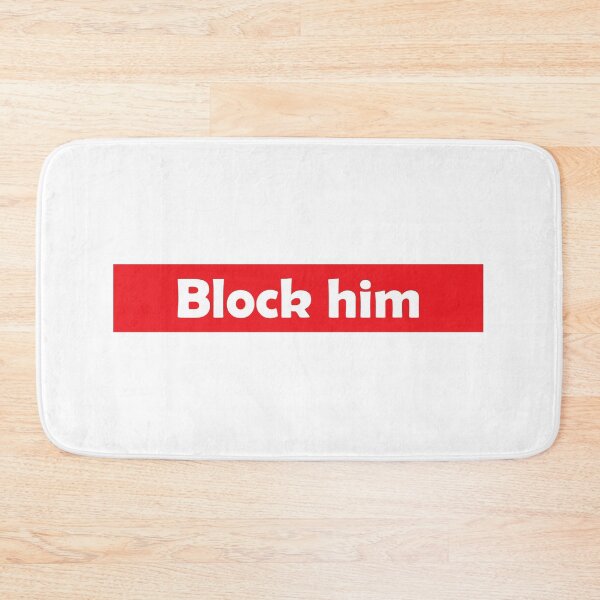 Item preview, Block him, white lie party, white and red text designed and sold by catnamedtiffany.