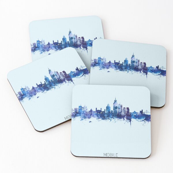 Item preview, Mobile Alabama Skyline designed and sold by ArtPrints.