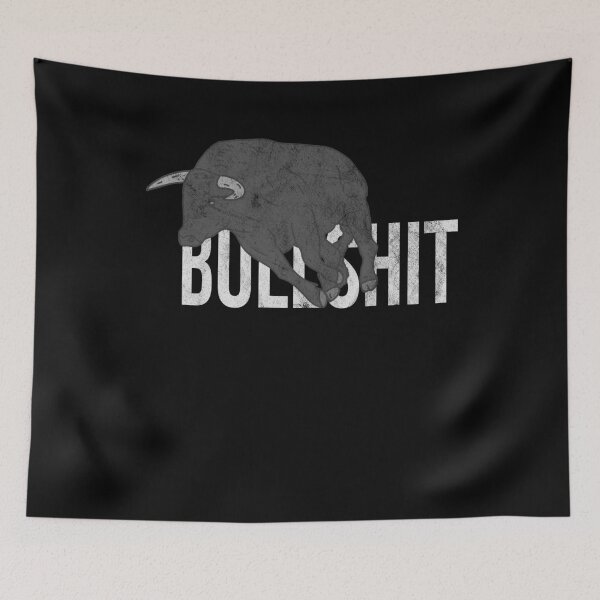 Item preview, Distressed Bullfighting - B&W Bullshit Text - Matador Bull designed and sold by DeWinnes.