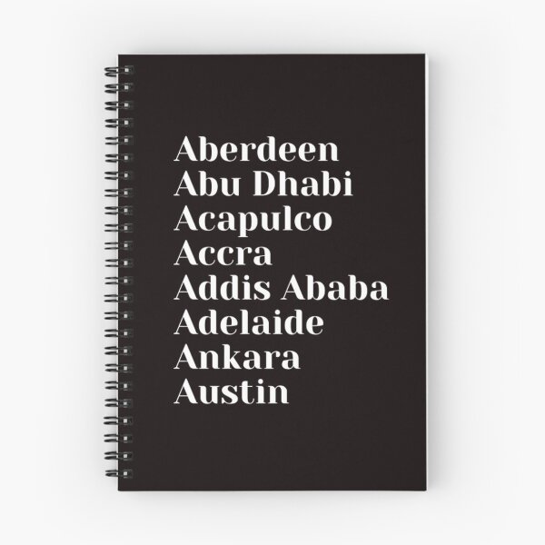 Item preview, Cities starting with A designed and sold by Art With Impact – Statement Art & Apparel for Deep Thinkers.