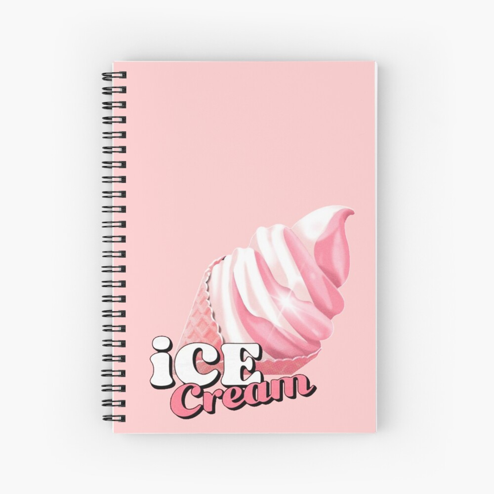 "Pink Ice Cream" Spiral Notebook by ZeeSHINES Redbubble