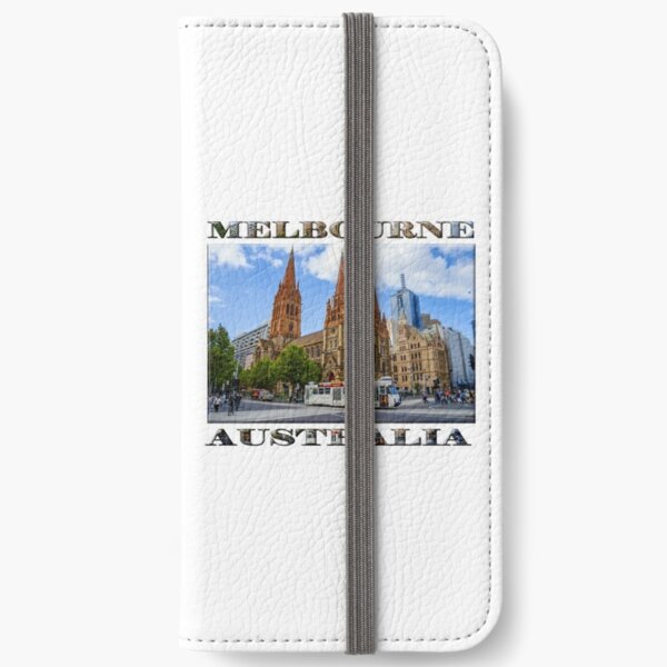 Downtown Melbourne (poster on white) iPhone Wallet