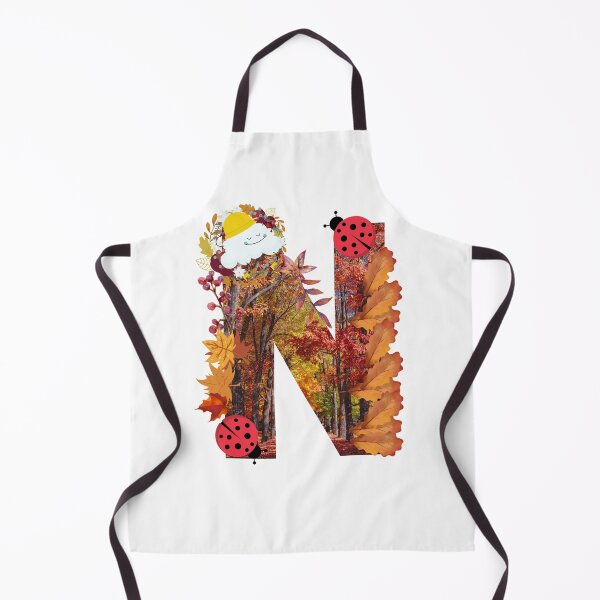 Item preview, Letter N autumn fall leaves cloudy days theme September and October Brown colors gift idea designed and sold by conceptDVS.