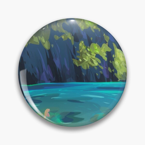 Item preview, Turquoise Magical Lake Landscape Painting designed and sold by SwaDesign.
