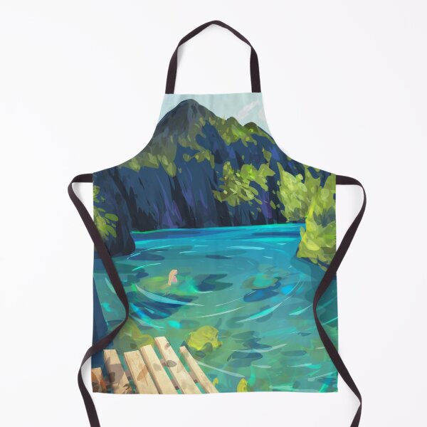 Item preview, Turquoise Magical Lake Landscape Painting designed and sold by SwaDesign.