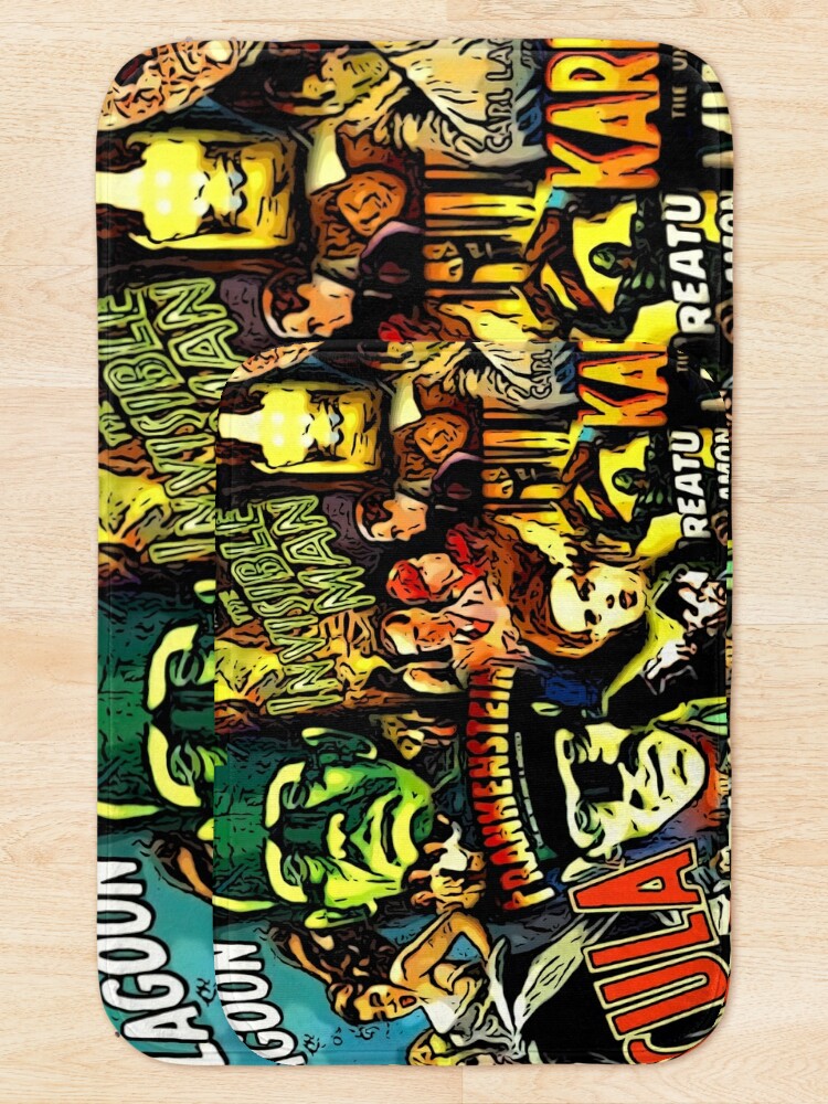 Thumbnail 5 of 6, Bath Mat, Horror cult universal monsters movies face mask designed and sold by The Fit.