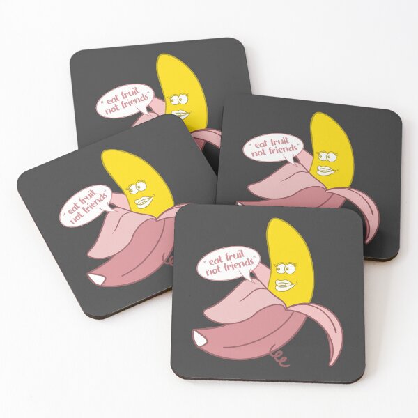 Item preview, Banana in Pink Pig onesie saying "Eat fruit not friends" designed and sold by Fruit-Tee.