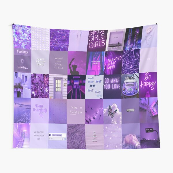 Purple collage Tapestry