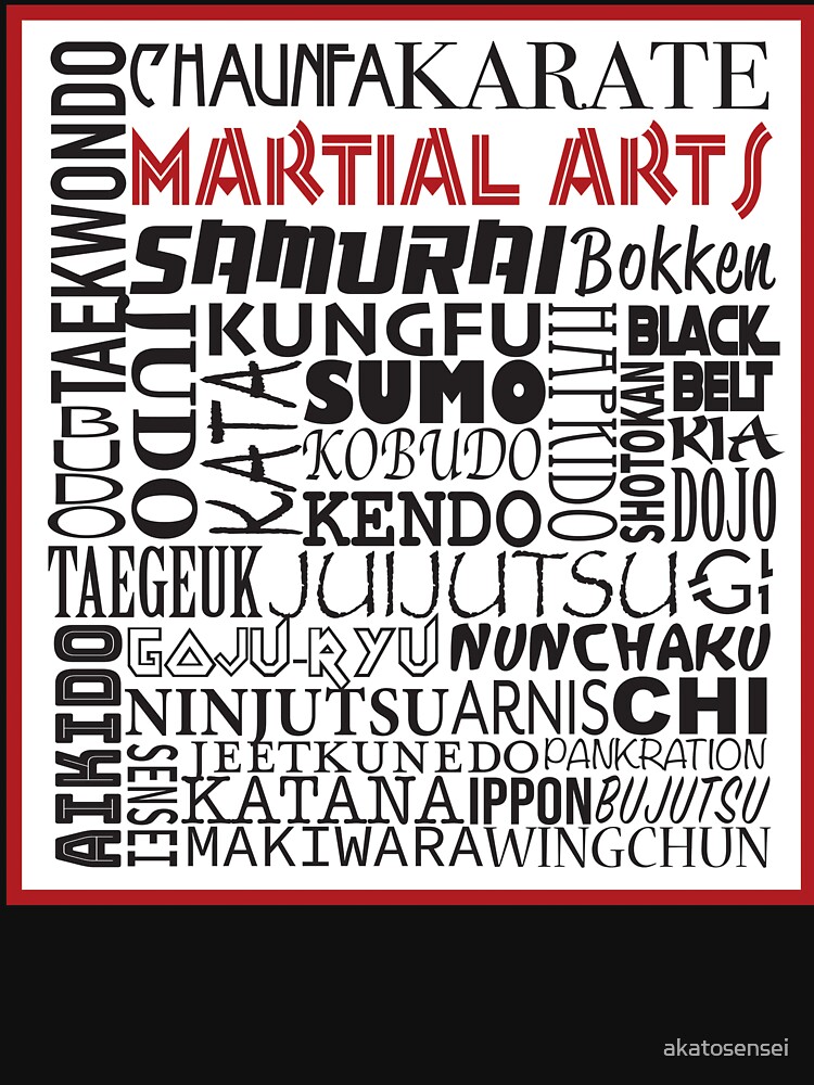 "Martial Arts word collage" Tshirt by akatosensei Redbubble