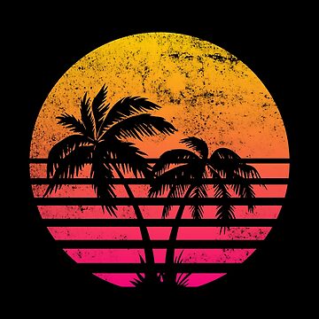 Artwork thumbnail, Retrowave Sunset With Palm Trees by AYZY art