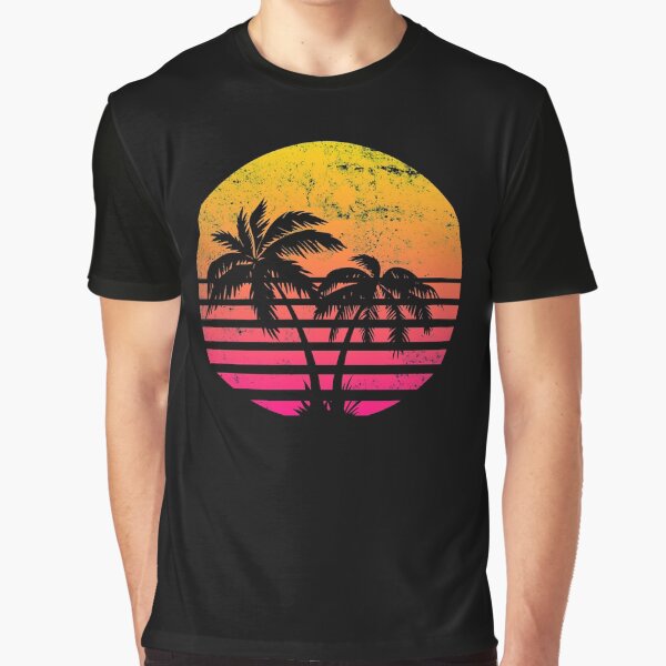 Item preview, Retrowave Sunset With Palm Trees designed and sold by AYZY art.