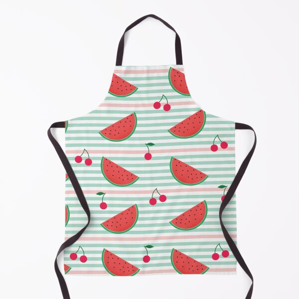 Item preview, Seamless pattern with Watermelon and strawberry on green and pink stripes designed and sold by UniqueMw.