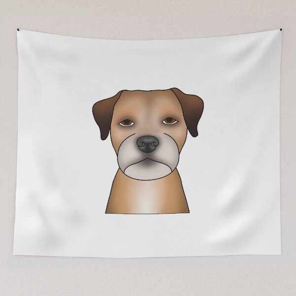 Item preview, Border Terrier Dog - Portrait - Face - White designed and sold by JadeMadeThis.