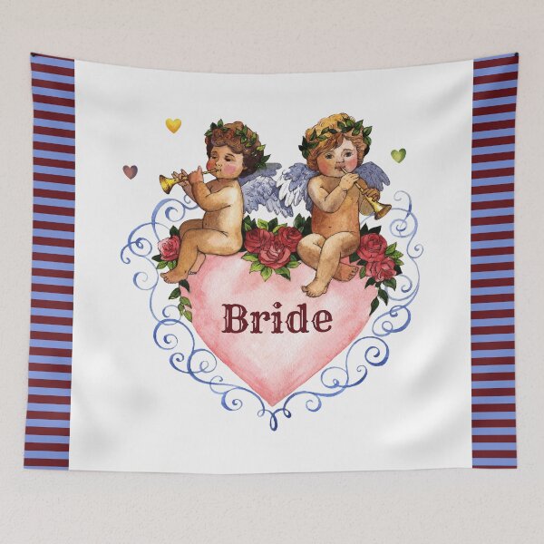 Item preview, Wedding party gift bride angels cherubs heart white designed and sold by GrammarDance.