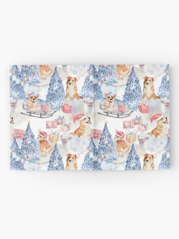 Alternate view of Merry Corgmess - Corgi Celebrating Christmas In Forest Pattern - Hardcover Journal
