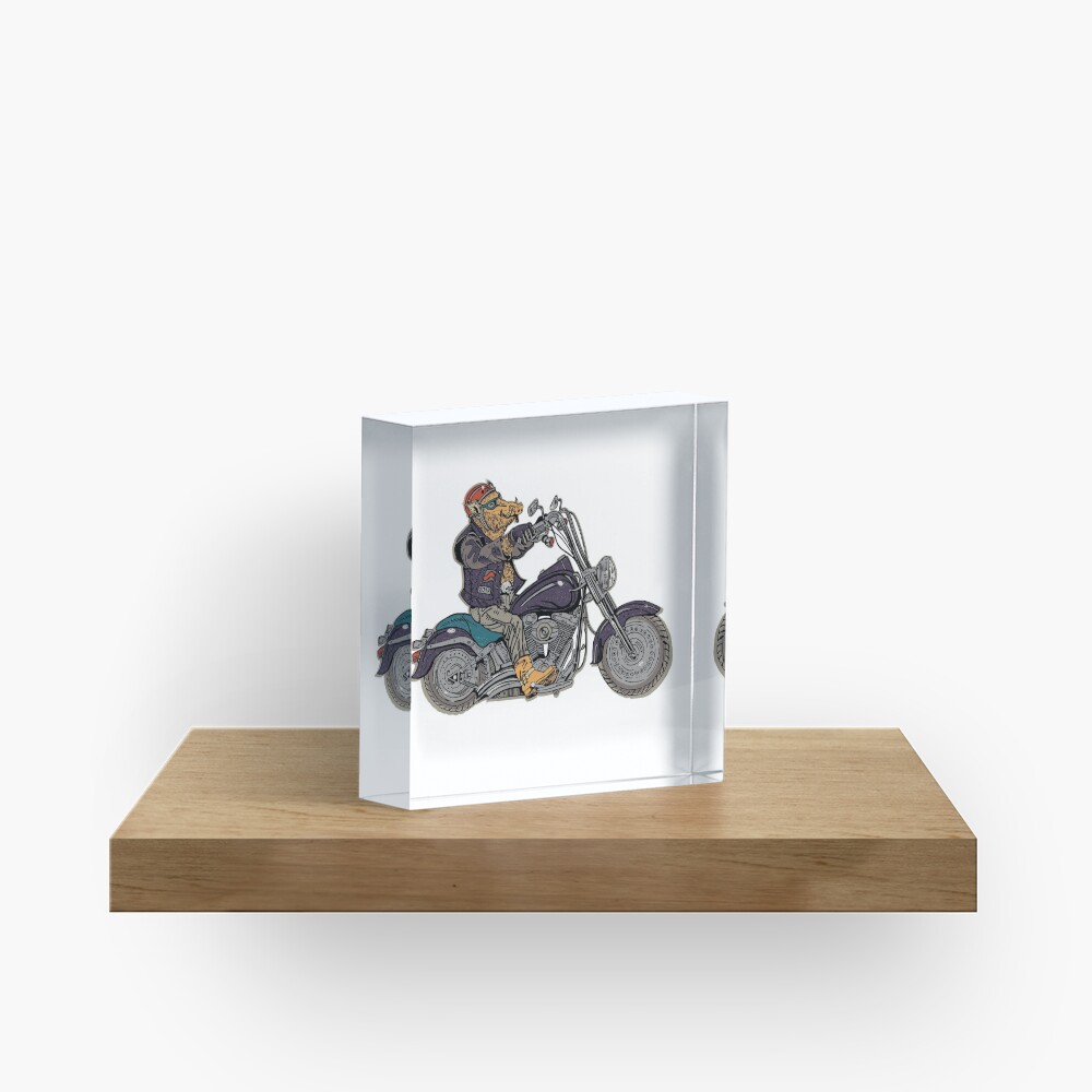 Boar motorcyclist. Acrylic Block