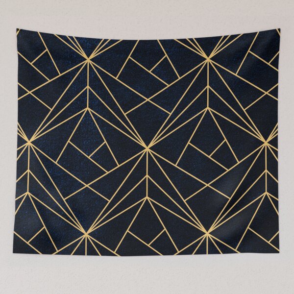 Item preview, Modern Geometric Gold and Navy Blue designed and sold by KA DESIGNS.