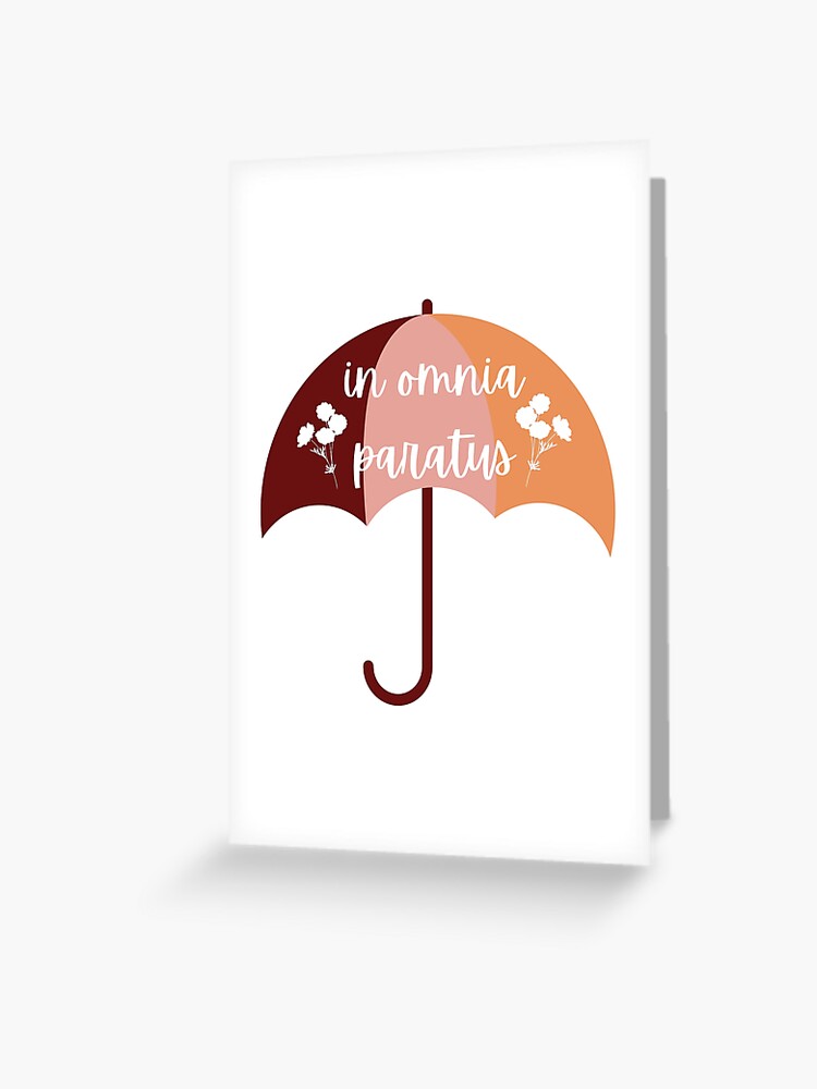 Umbrella In Omnia Paratus Greeting Card For Sale By Missuli Redbubble