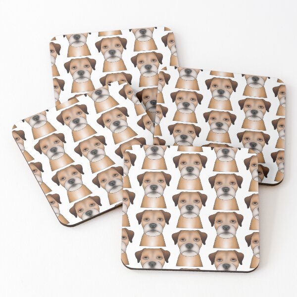 Item preview, Border Terrier Dog - Portrait - Face - Pattern - White designed and sold by JadeMadeThis.