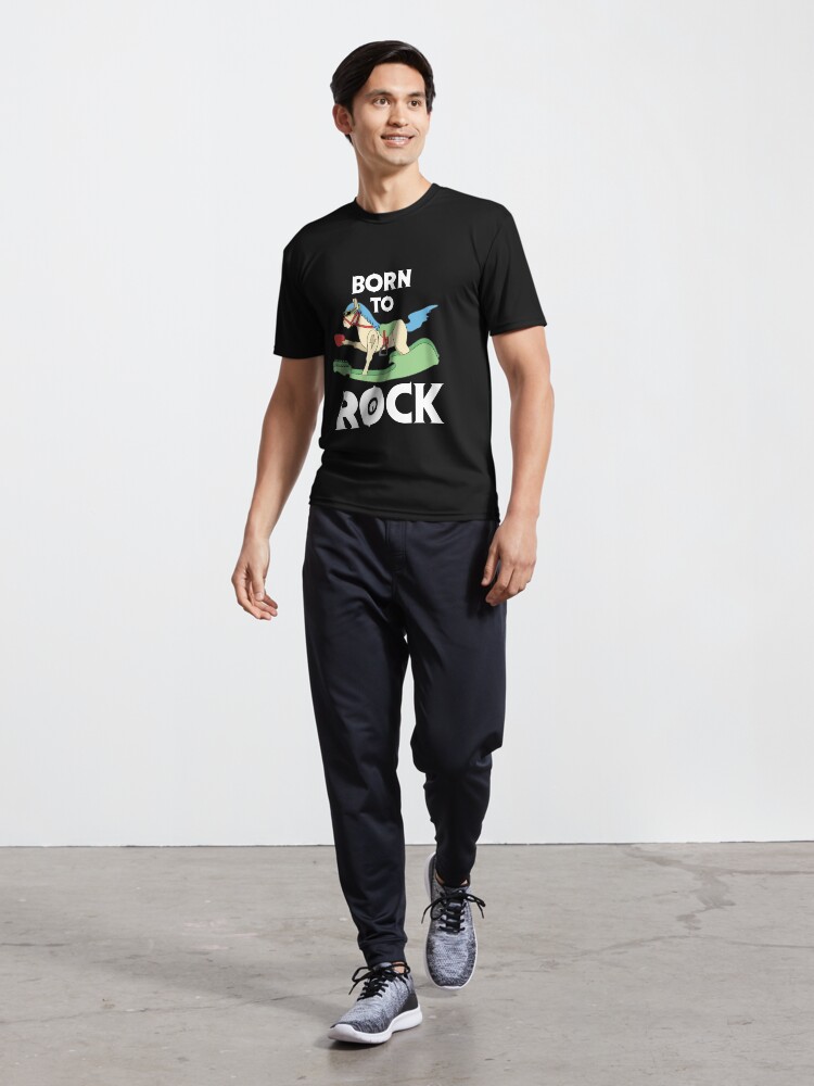 Alternate view of Born To Rock (Even on a Rocking Horse) Active T-Shirt