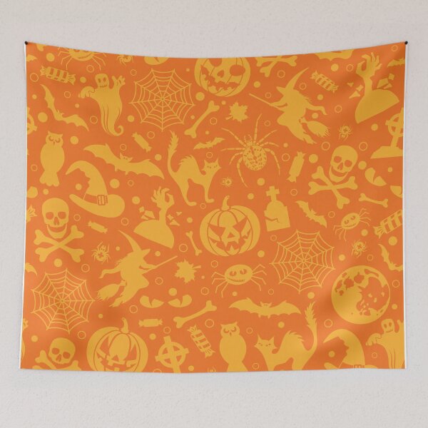Item preview, Vintage Monotone Halloween Pattern designed and sold by machmigo.