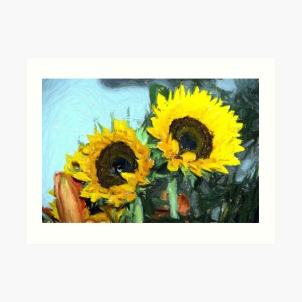 la peinture impressionniste de tournesol Art Print