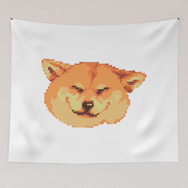 Item preview, Shiba Inu Doge smiling - Pixel Art designed and sold by JuicySchinken.