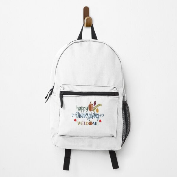 Happy Thanksgiving welcome: Funny Fall Design. Backpack