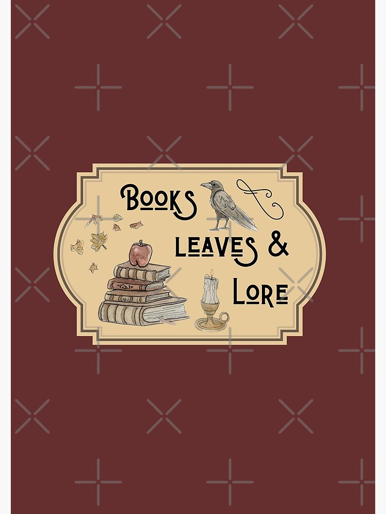 Books, Leaves, & Lore Emblem Illustration in Watercolor by WitchofWhimsy