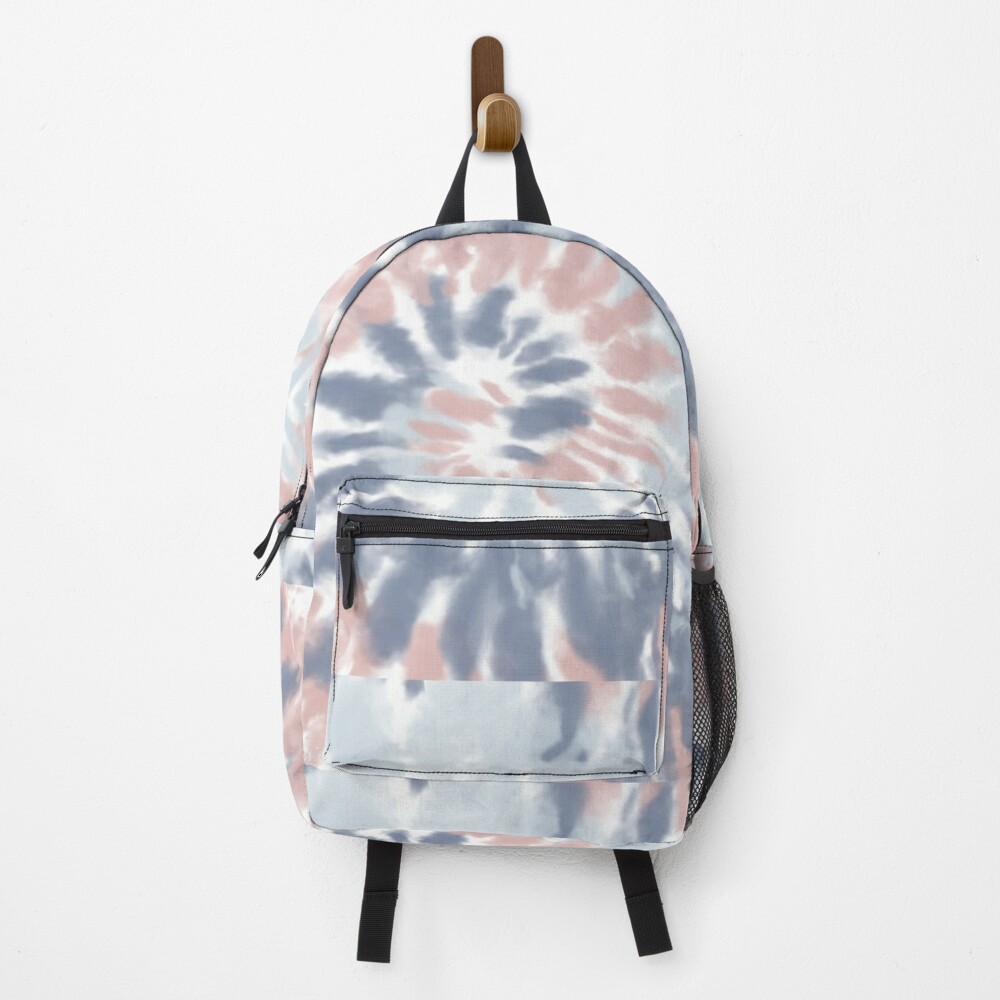 Discover Pale Blue and Peach Swirl Tie Dye Pattern Backpack