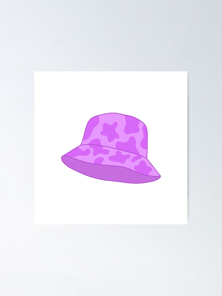 purple cow print bucket hat