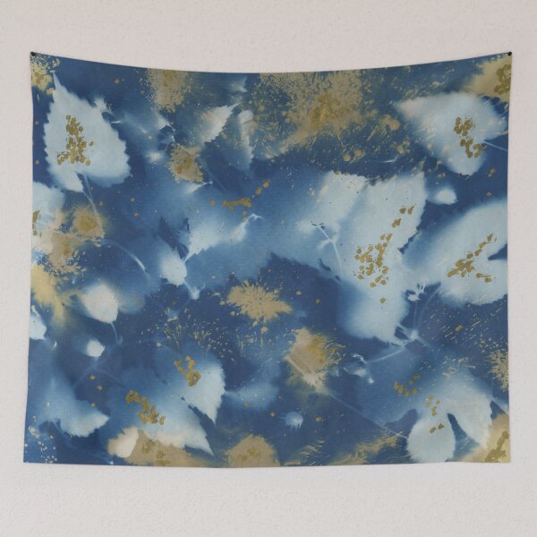 Item preview, Hops One: cyanotype with tannin and gold ink designed and sold by LymphomaLass.