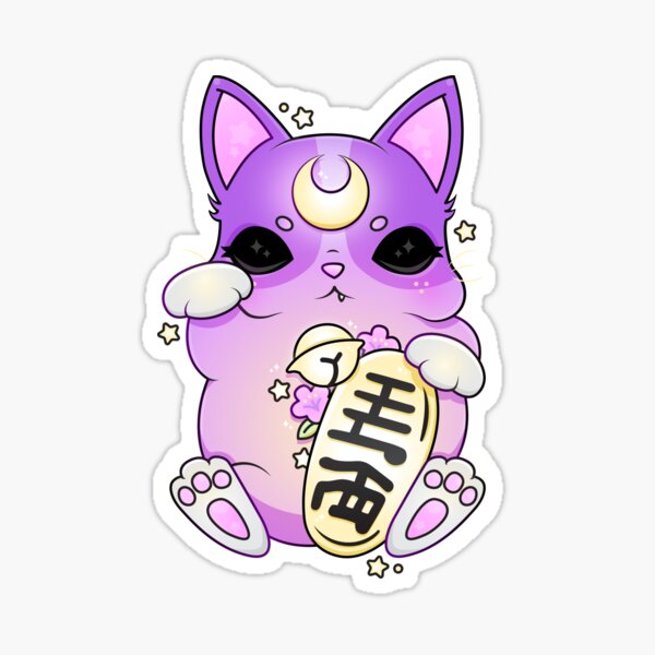 ☽ ☾ Moon Maneki Neko ☽ ☾ Sticker