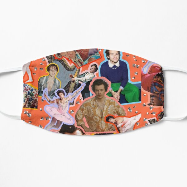 collage of harrystyle Flat Mask