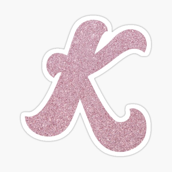 Letter K Pink Glitter Stickers | Redbubble
