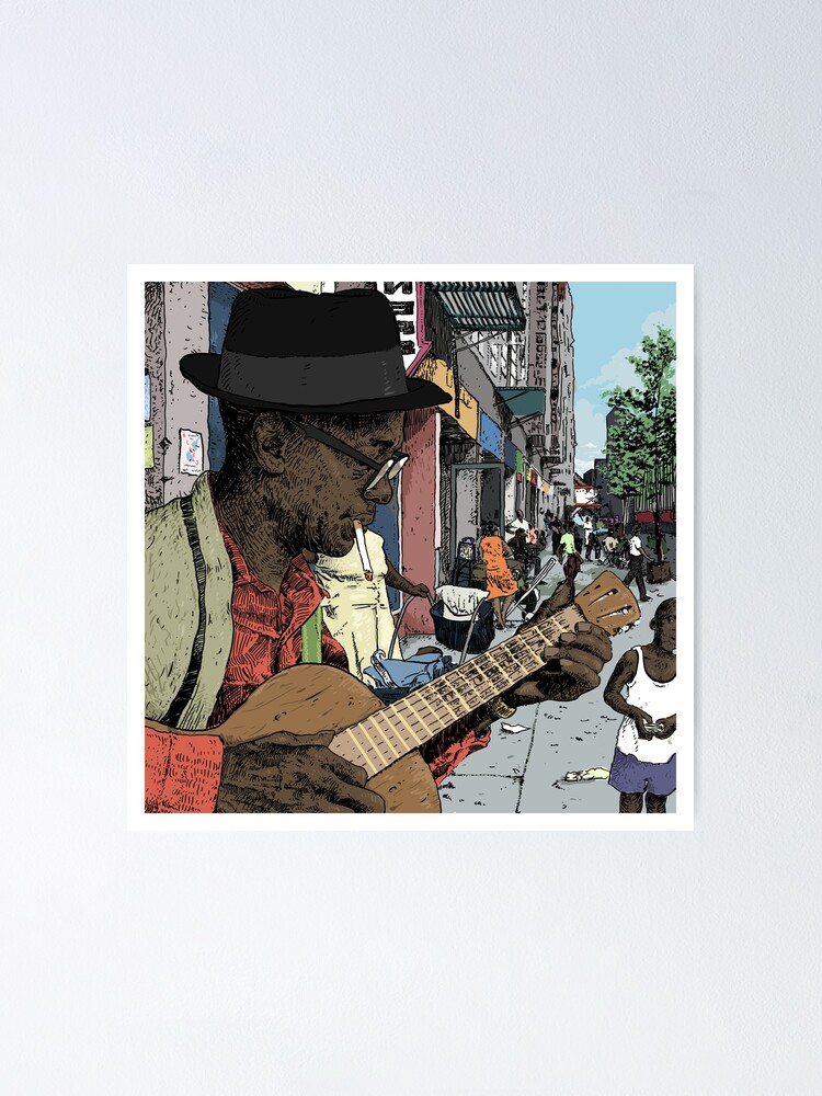 "Lightnin' Hopkins portrait Print" Poster for Sale by SkheezyBrheezy