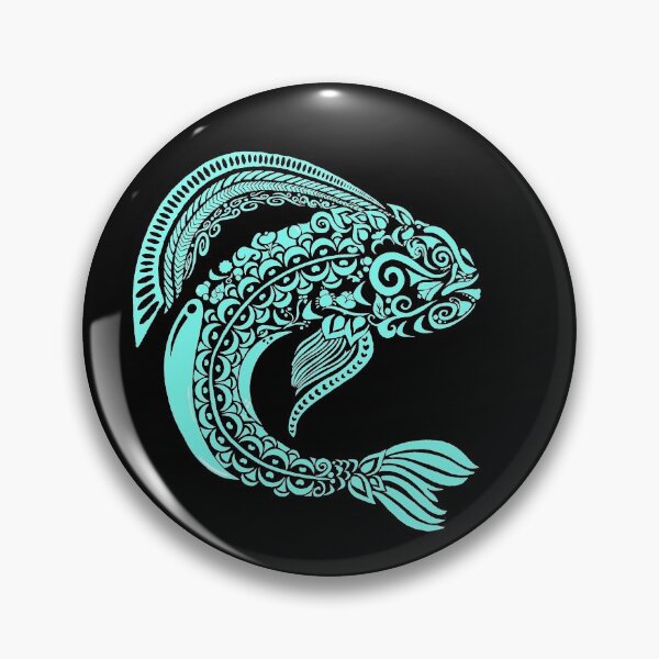 Item preview, cosmic mandala fish with tribal patterns designed and sold by MossAbbys.